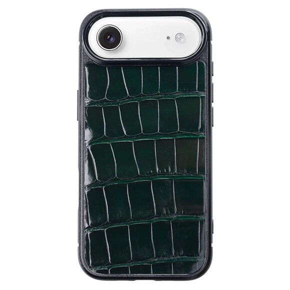 Luxury Alligator Leather iPhone 17 Air Case • Hunter Green • MagSafe Ready - Picture 1 of 3